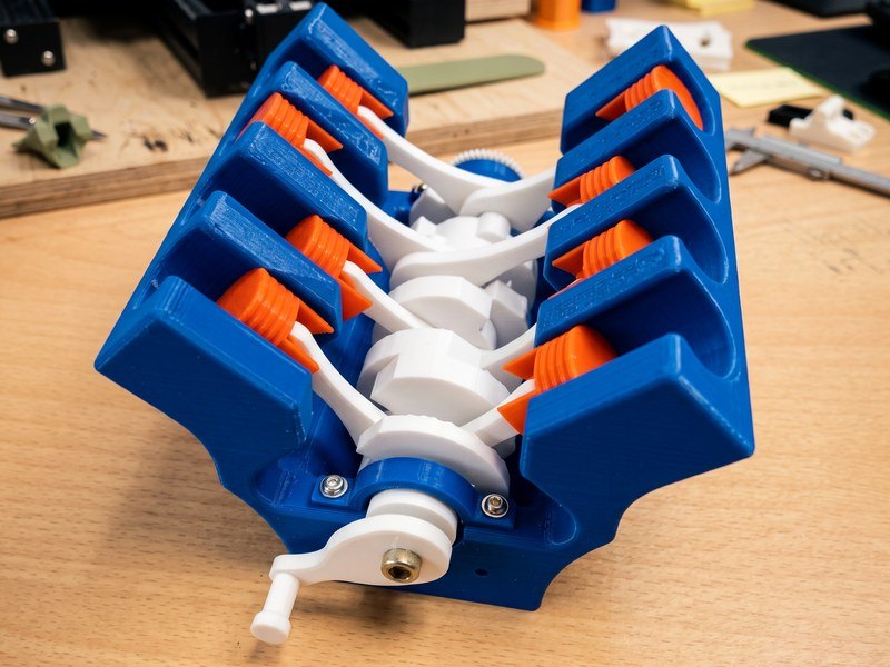 Wydrukowany model techniczny – silnik