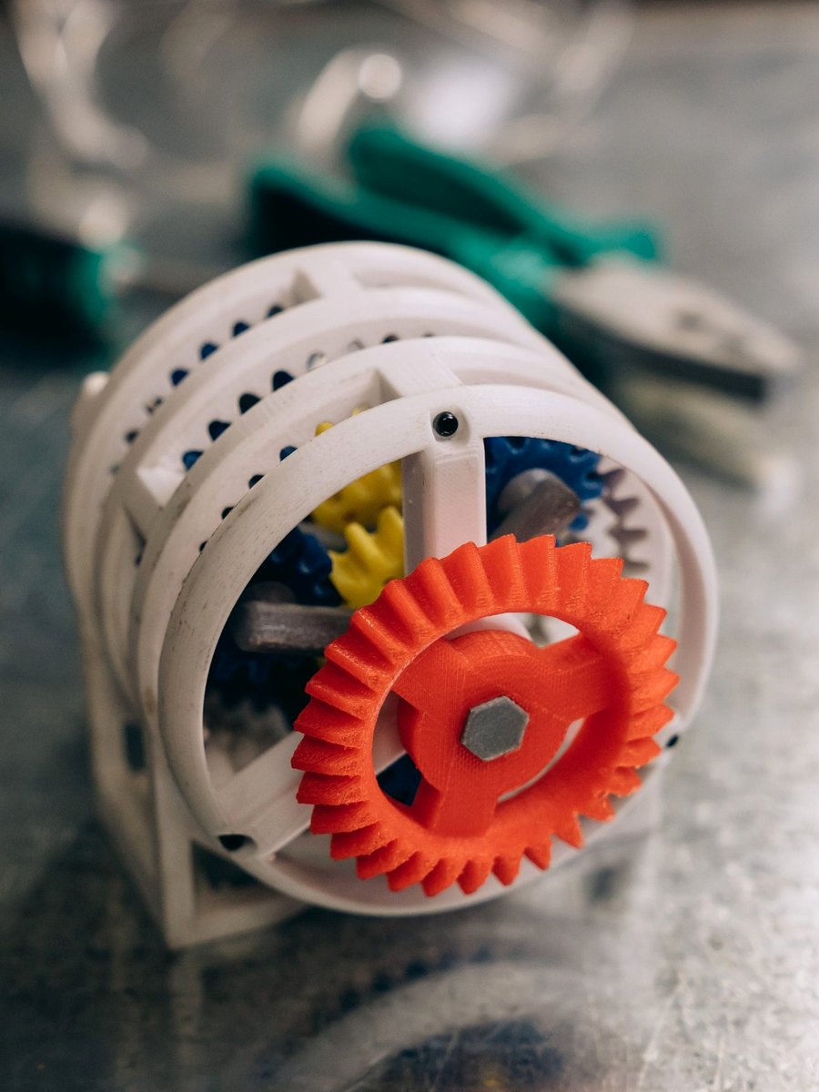 Wydrukowany mechanizm z kołami zębatymi